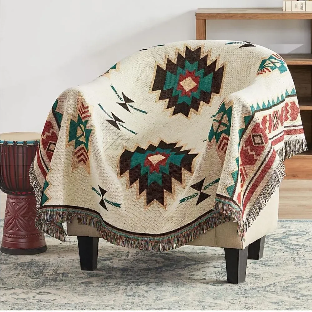 Western Boho Couch Throw Blanket